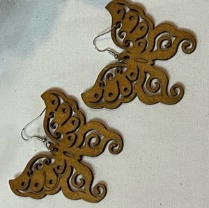 Wooden Butterfly Earrings Boho  Casual Tropical Island Fashion Jewelry